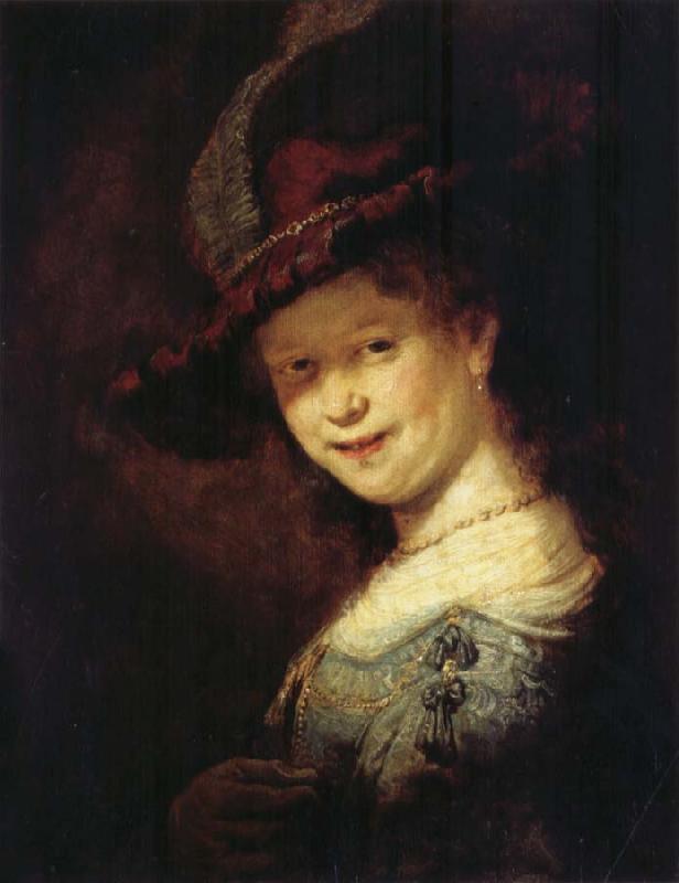 REMBRANDT Harmenszoon van Rijn Saskia Laughing oil painting image